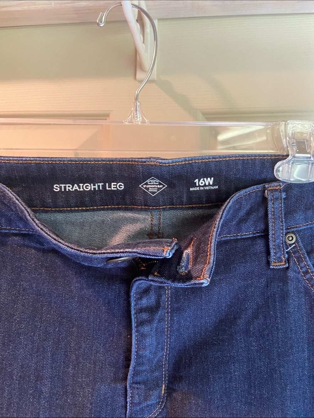 St. John's Bay Dark Blue Straight Leg Jeans - Picture 2 of 6